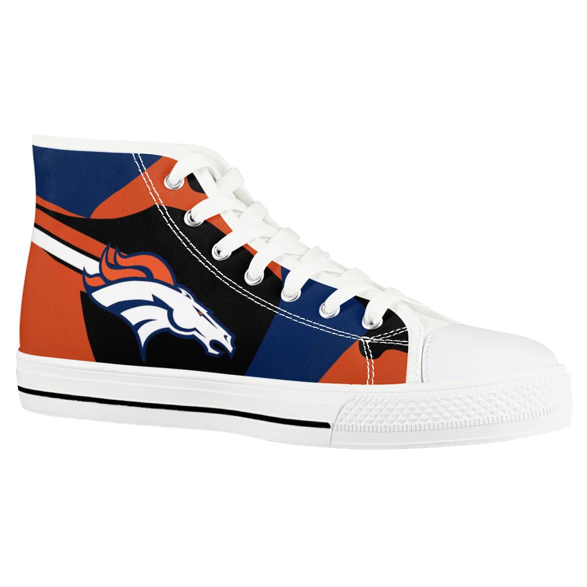 Women's Denver Broncos High Top Canvas Sneakers 003 Women's Denver Broncos High Top Canvas Sneakers 003
